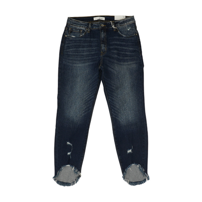 Blue Solid High Rise Skinny Leg Jeans