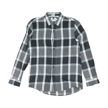 Gray Check Long Sleeve Button Down