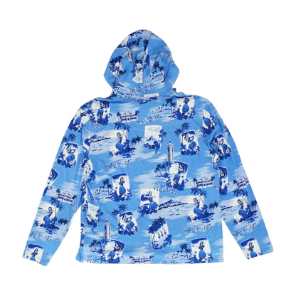 Blue Graphic Hoodie Pullover