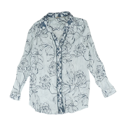 White Petite Floral Blouse