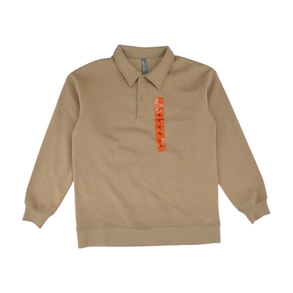 Beige Solid 1/4 Zip Pullover