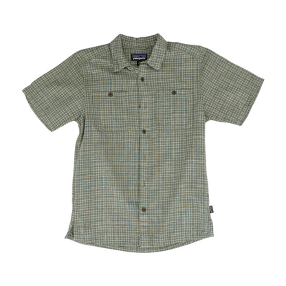 Green Plaid Short Sleeve Button Down