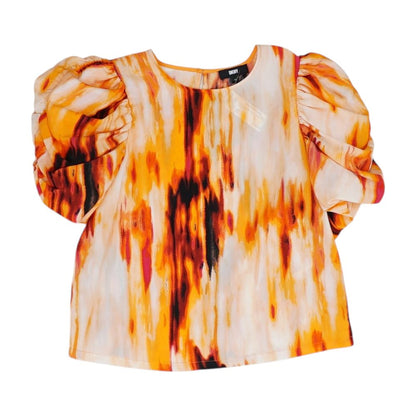 Orange Misc. Short Sleeve Blouse