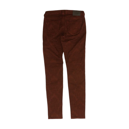 Burgundy Mid Rise Skinny Leg Jeans