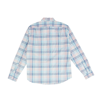 Blue Plaid Long Sleeve Button Down