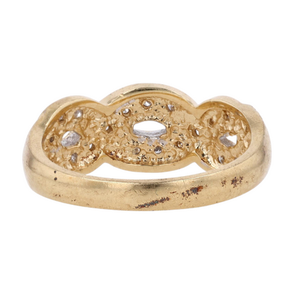 14K Two-Tone Gold Diamond Band Ring