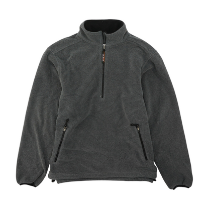 Gray Solid 1/4 Zip Pullover