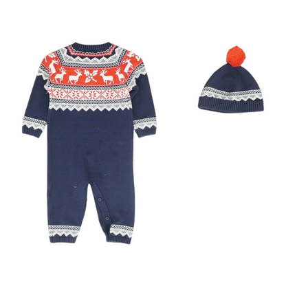 Navy Print One-Piece