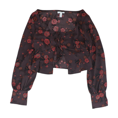 Burgundy Floral Blouse