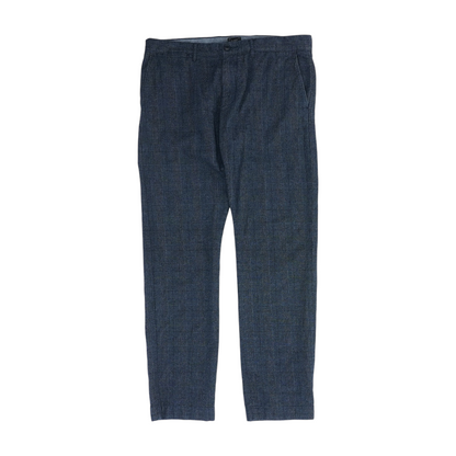 Blue Plaid Regular Pants