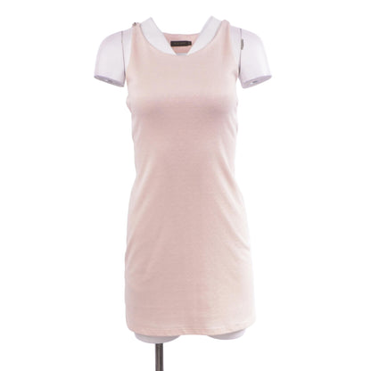 Beige Solid Midi Dress