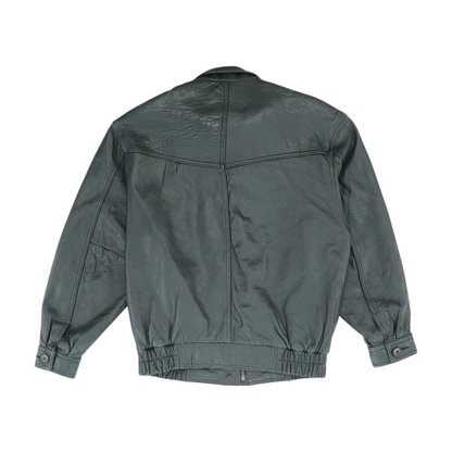 Black Solid Leather Jacket