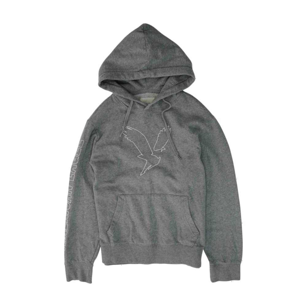 Gray Solid Hoodie Pullover