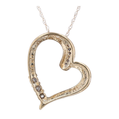 10K White Gold Diamond Pendant Necklace
