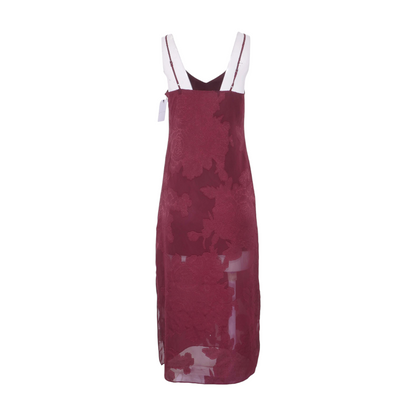 Maroon Floral Midi Dress