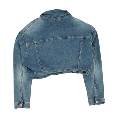 Blue Solid Denim Jacket