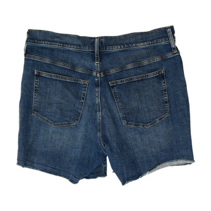 Navy Plus Size Solid Denim Shorts