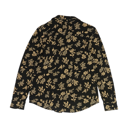 Black Floral Button Down