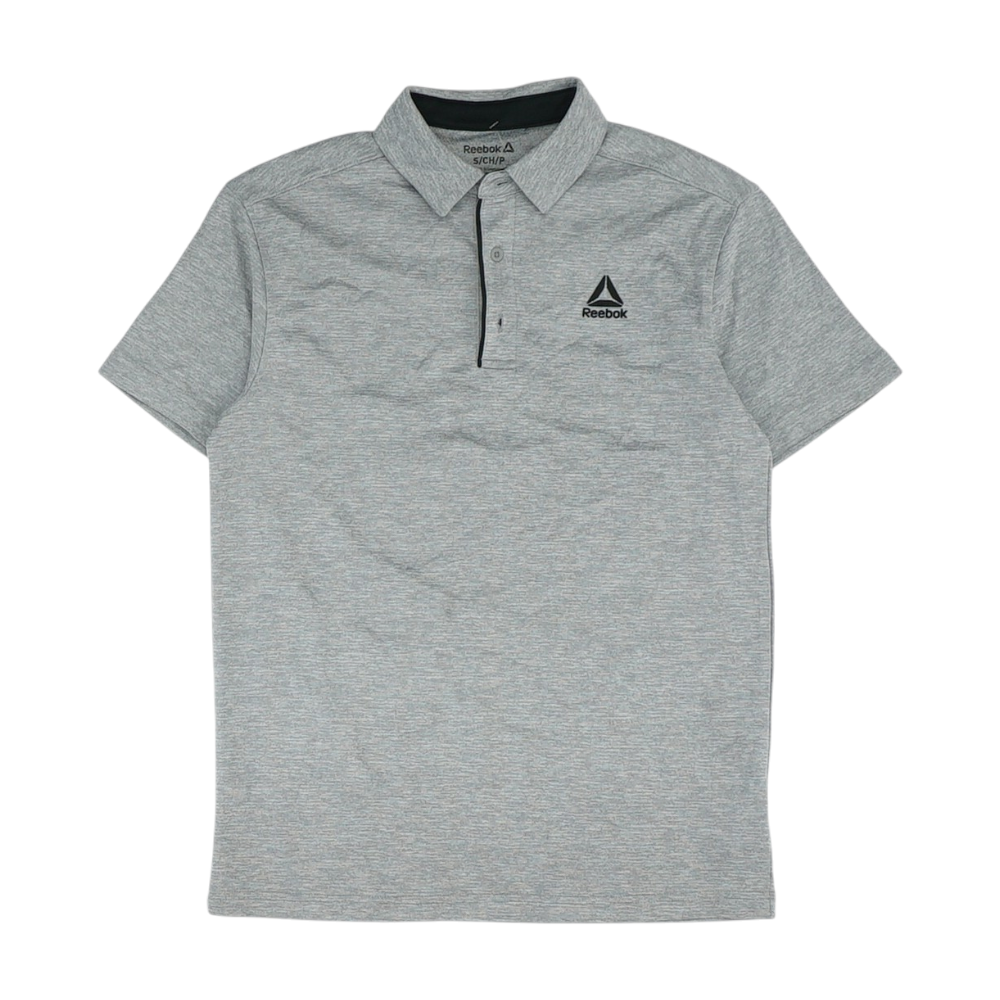Gray Solid Short Sleeve Polo