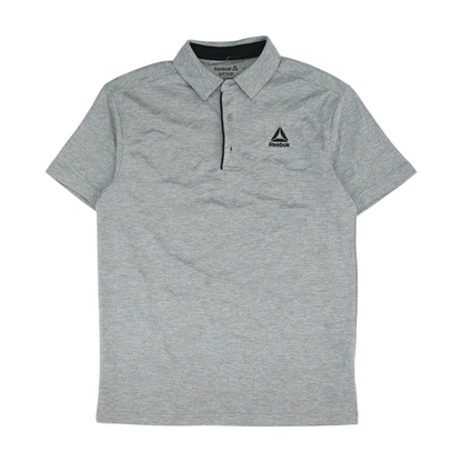 Gray Solid Short Sleeve Polo