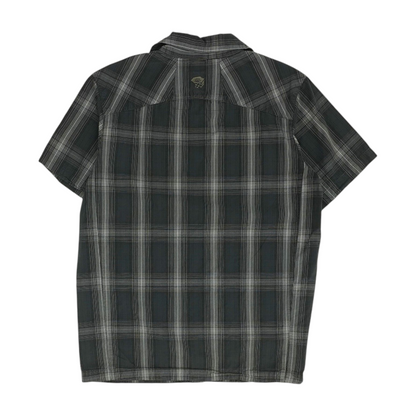 Gray Plaid Short Sleeve Button Down