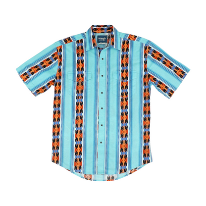 Blue Striped Short Sleeve Button Down