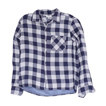 Navy Check Flannel Button Down