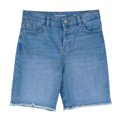 Blue Solid Denim Shorts