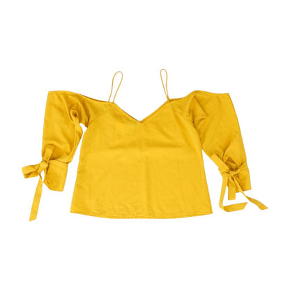 Yellow Solid Long Sleeve Blouse