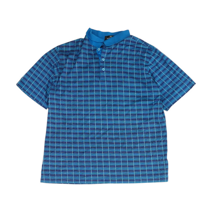 Blue Striped Short Sleeve Polo