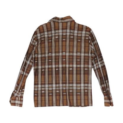 Vintage Brown Plaid Long Sleeve Button Down