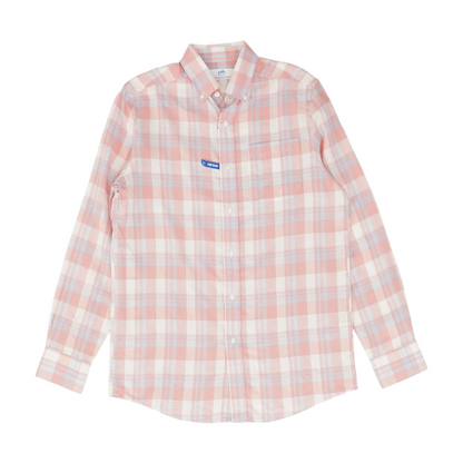 Pink Plaid Long Sleeve Button Down