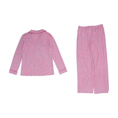 Red Geometric Pajama Set