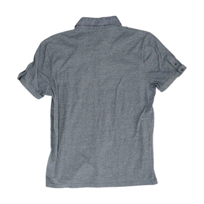 Blue Solid Short Sleeve Polo