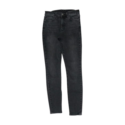 Black Solid Skinny Leg Jeans