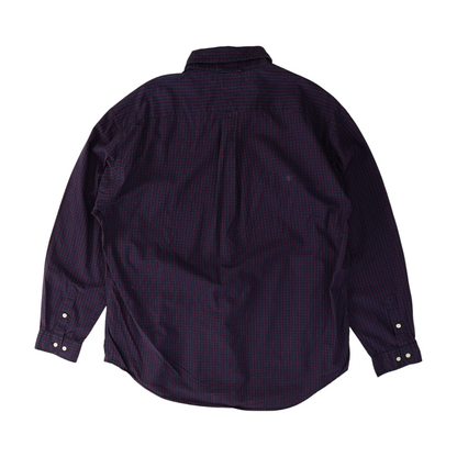 Navy Check Long Sleeve Button Down