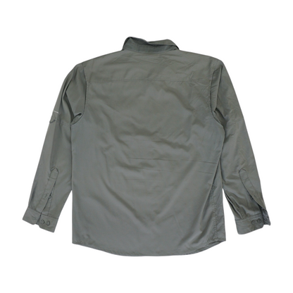 Gray Solid Outdoor Button Down