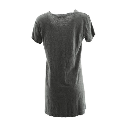 Gray Solid Midi Dress