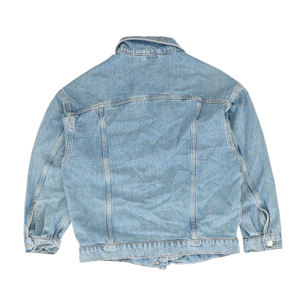 Blue Solid Denim Jacket
