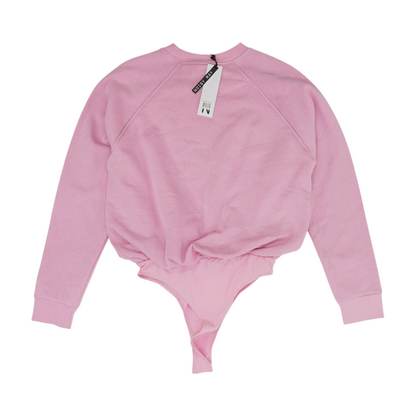 Pink Solid Sweatshirt Bodysuit