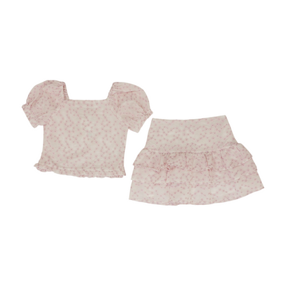 Pink Floral Short Sleeve Set