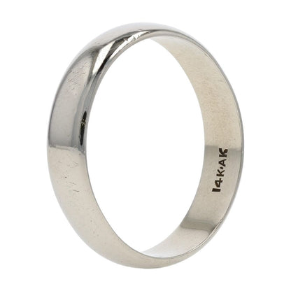 14K White Gold Plain Band