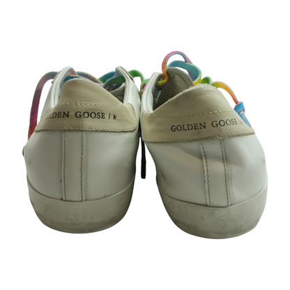 Rainbow Super-Star Perforated Leather Sneakers