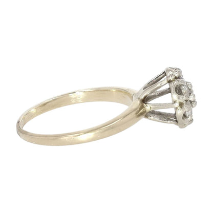 1/3 Ct 14K Two Tone Gold Vintage Style Diamond Engagement Ring