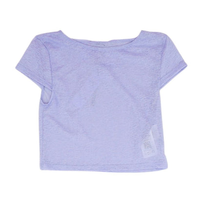 Purple Solid Crewneck T-Shirt