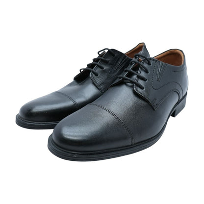 Black Leather Derby/oxford Dress Shoes