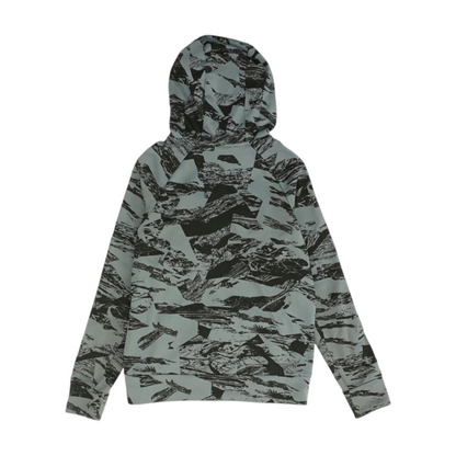 Gray Print Hoodie Pullover