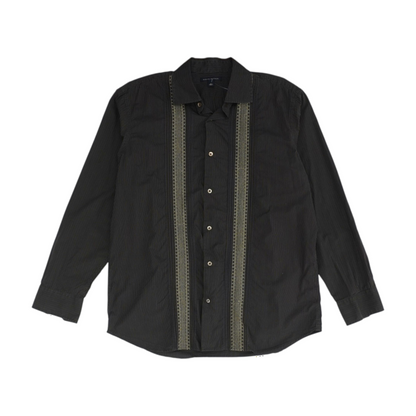 Brown Striped Long Sleeve Button Down