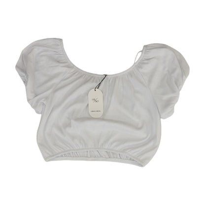 White Solid Cropped Knit Top