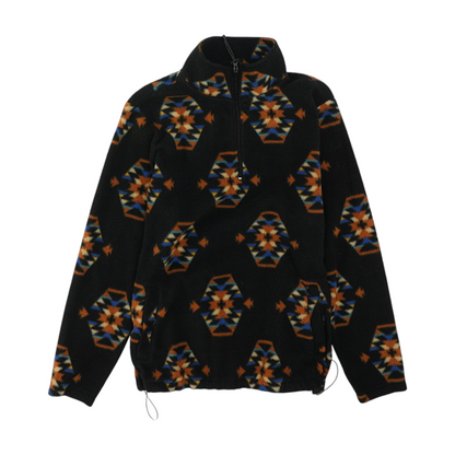Black Print 1/4 Zip Pullover